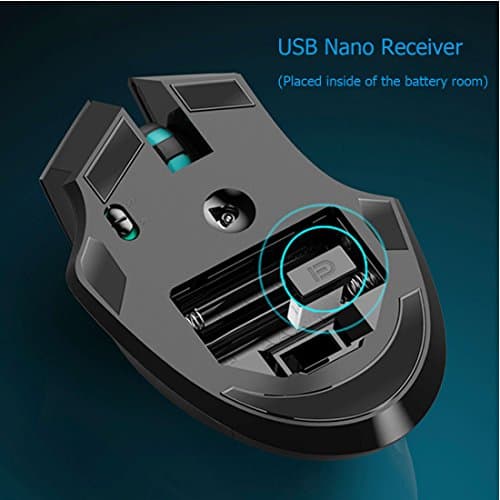Granvela Noiseless Wireless Mouse,Forter i720 Ergonomic Silent Mouse for Gaming and General Use - 2 Side Buttons - Black 5