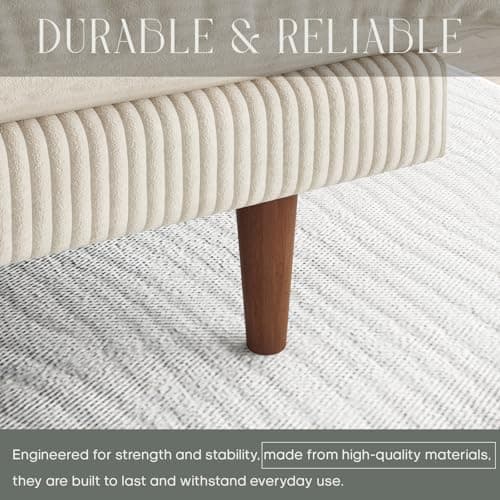 DreamDashio Futon Sofa Bed, 69 inch Futon Couch with Adjustable Backrest, Corduroy Convertible Sleeper Sofa Bed, Folding Sleeper Recliner for Apartment, Living Room, Office, Beige 8