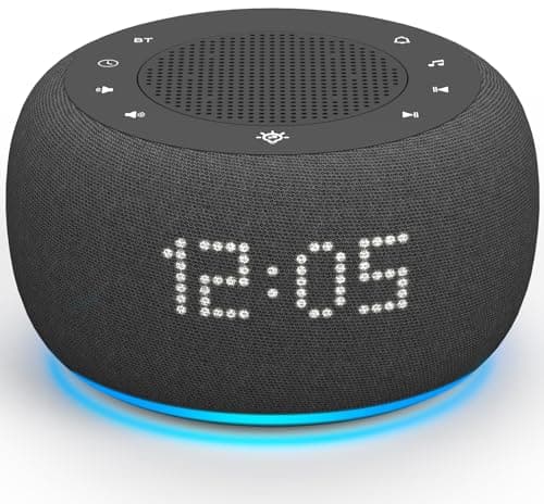 Buffbee Pro 2nd Gen – Upgraded Rechargeable Battery | 3-in-1 White Noise Machine for Sleep, Alarm Clock & Bluetooth Speaker, 25 Sleep Sounds, Portable for Travel & Bedroom