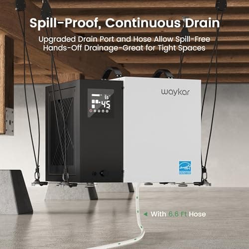 Waykar 70 Pint Energy Star Crawl Space Dehumidifier with Drain Hose, Commercial Dehumidifier for Basements and Home, for Spaces up to 5000 Square Feet, Smart Humidity Control - 5-Year Quality Coverage 5