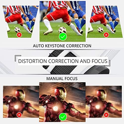 AKASO WT50 Mini Projector with WiFi and Bluetooth, 1080P DLP Portable Movie Projector Home and Outdoor, Built-in Battery & Android System, Cookie Projector for iPhone and Phone 6