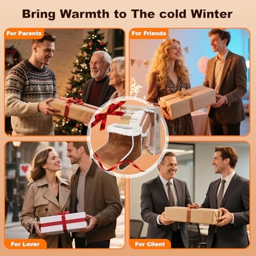 Electric Foot Warmer, Rapid Heating Pad for Feet, 6-Level Heating Feet Warmers Washable, Heated Slippers Christmas Gift for Women Men 8