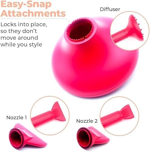 DryQ Smart Hair Dryer from SRILabs | Infrared and Ionic Technology - Lightweight + Foldable - Powerful + Quiet - 3 Magnetic Attachments - Heat Control with Locking Switch - Limited Edition (Magenta) 9