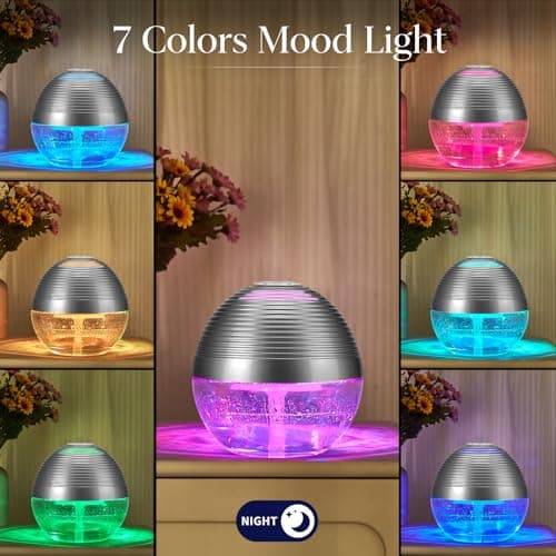ap airpleasure Water-Based Purifier Air Washer, Air Revitalizer & Freshener, Air Fresher with 6 Colorful lights for Rooms (Silver) 7