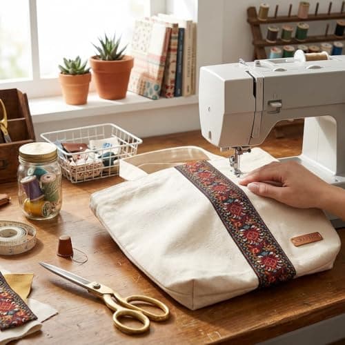 IDONGCAI Vintage Floral Woven Jacquard Ribbon 5 Yards Embroidered Trim for Sewing, Boho-Chic Fashion, and Home Decor 1.95Inch Wide Durable Fabric Webbing for Straps, Upholstery, and DIY Ethnic Crafts 7