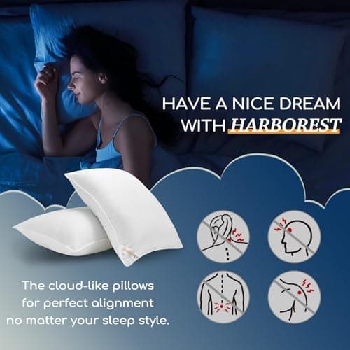 HARBOREST Bed Pillows Standard Size Set of 2 - Luxury Hotel Collection Down Alternative Pillows for Sleeping, 20 x 26 Inches 7
