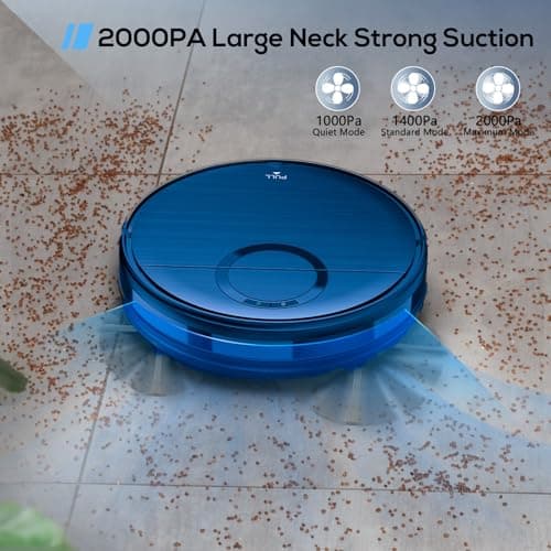 Robot Vacuum and Mop Combo, 2 in 1 Mopping Robot Vacuum Cleaner with 2000Pa Max Suction, Wi-Fi/App/Remote, Schedule, Self-Charging Slim Robotic Vacuum, Ideal for Pet Hair, Low-Pile Carpet, Hard Floor 5
