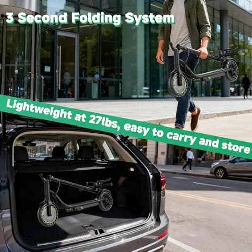 VOLPAM Electric Scooter, 350W/500W Powerful Motor, 8.5"/10" Solid Tires, 19/21Mph, 28/23/21/16 Miles Max Range, Dual Braking 6