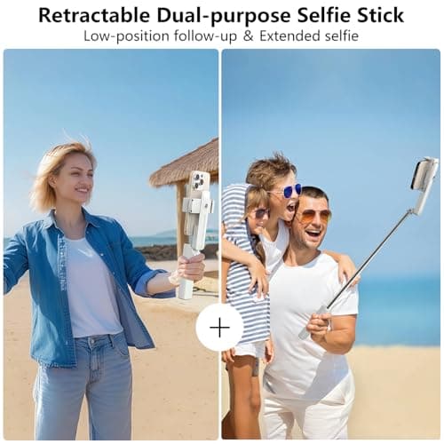 yAyusi Extendable Mini Selfie Stick for iPhone, Pocket Size Portable Selfie Stick with Remote, Compact Phone Selfie Sticks with Phone Holder for Content Creation/Vlog/Video Record/Live Stream (White) 3