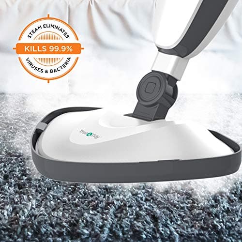 True & Tidy, Heavy Duty Steam Mop with Built-in Water Filter, Adjustable Steam, Extra long 20ft Power Cord, 2 Steam Mop Pads and Carpet Glider, STM-500, Gray 5