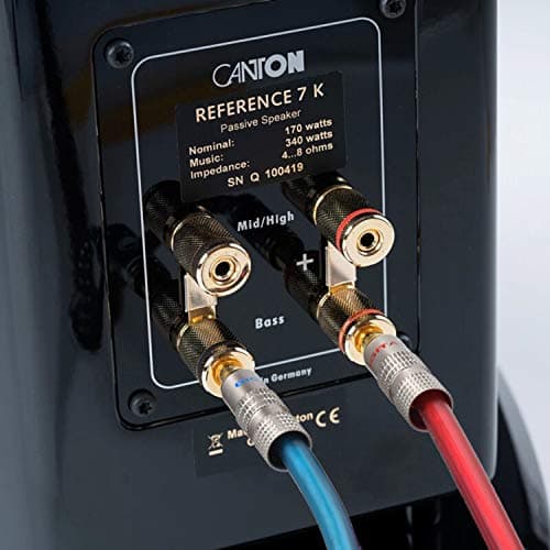 AutCreation Speaker Cable Wire with Banana Plugs,14 AWG HiFi Pure Copper Speaker Wire,99.9% OFC Stranded Copper Wire,Gold Plated Banana Tip Plugs,Red/Blue (1.5M(4.9ft)) 7