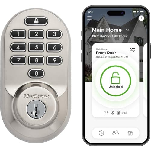 Kwikset Halo Wi-Fi Smart Lock, Keyless Entry Door Deadbolt, Geofence Auto-Unlock, Grade AAA Certified, No Hub Required Easy Install, Satin Nickel Lifetime Finish Warranty, Backlit Keypad