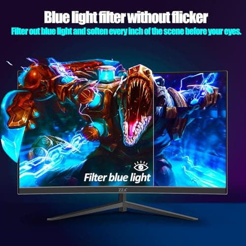 ZZA 32" Curved Gaming Monitor, FHD 1920x1080, VA, 1ms 240Hz, FreeSync Premium, DP 1.4/ HDMI 2.0, VESA Compatible, Tilt Adjustable 7