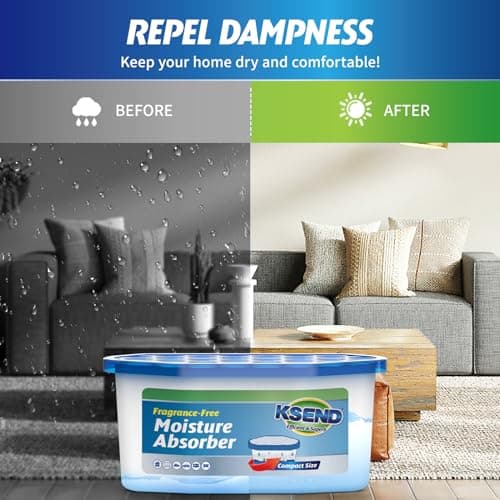 Ksend Moisture Absorbers, 24 Pack, Compact Dehumidifier for Closet, Efficient Humidity Absorber Boxes, Moisture Absorber for Closet, Odor Eliminator with Fragrance Free, Blue, 6.4oz, 300ml 7