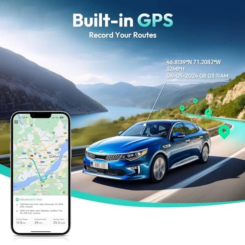 BOTSLAB 4K Dash Cam Front and Rear, 170° Ultra Wide 4K+2K Dashcam with ADAS, Night Vision, 24/7 Parking Mode, Sony STARVIS Sensor, WDR, Free 64GB SD Card, 5.8GHz WiFi, Built-in GPS, Loop Recording 6