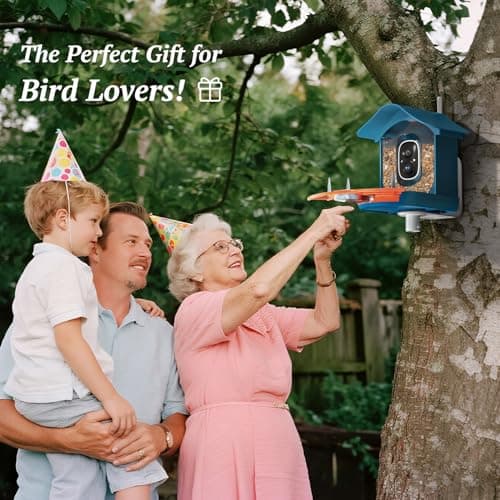 DOCOON Smart Bird Feeder with Camera, 2K HD AI Identify Birds Species, Bird Watching Camera with Solar Panel, Gift for Mom Dad Birdlovers 6