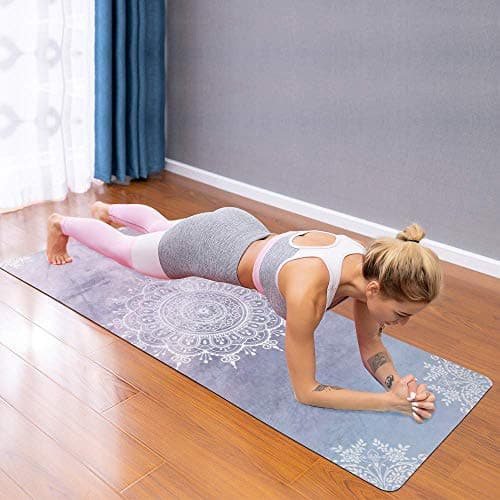 SNAKUGA Foldable Yoga Mat Natural Rubber Mat with Carry Bag, Non-Slip Suede Surface for Travel & Pilates (72"x24"x1.5mm) 7