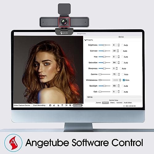 Angetube 4K Webcam with AI Tracking,Remote Control 4K Web Camera/10X Digital Zoom 1080P 60fps Web cam with USB 3.0 HDR/Dual Noise Cancelling Microphones for Video Calls/Meetings/Streaming/Skype/Zoom 9