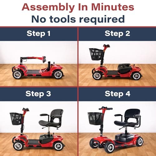 Zipr Roo 4 Wheel Mobility Scooter - 29 lbs Heaviest Piece - Powered Wheelchair - Compact Heavy Duty Mobile for Travel, Seniors, Adults, Handicapped - Long Range Battery with Charger Basket Included 8