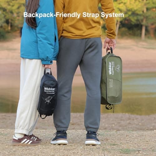 Wildhiker Compact High Back Camping Chair - Foldable with Dual Sitting Modes, Pillow, Arm Pads and Side Pockets - Lightweight Portable Chair for Motorcycle, RV, Festival, Travel - Green 5