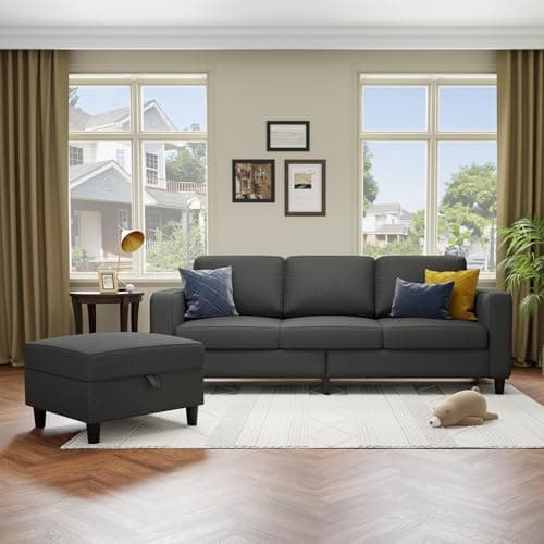 Youmumeub Sectional Sofa and Couches for Living Room - 78''L Shaped Gray Linen Couch-Pet Friendly Modular 3-Seater Convertible Sofas-Washable Covers-Suitable for The Living Room, Apartment 7