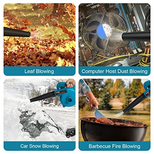 Corded Electric Leaf Blower,2 in 1 Small Handheld Lightweight Sweeper/Vacuum,110V 400W Portbale Blower for Leaf/Snow/Dust Blowing (Blue) 5