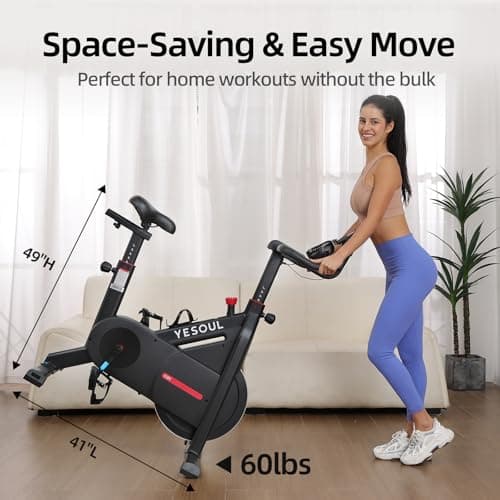 YESOUL Self-Powered-Fan Exercise Bike with Dynamic LED Light Effects, Pro Livestreaming Classes, Smart Exclusive App, 300 LBS Magnetic Resistance Indoor Stationary Cycling Workout Bike for Home 9