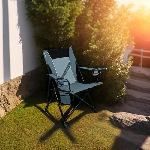 Kijaro Portable Camping Chairs - Enjoy the Outdoors with a Versatile Folding Sports Chair for Outdoor & Lawn - Dual Lock Feature Locks Position – Hallet Peak Gray 8