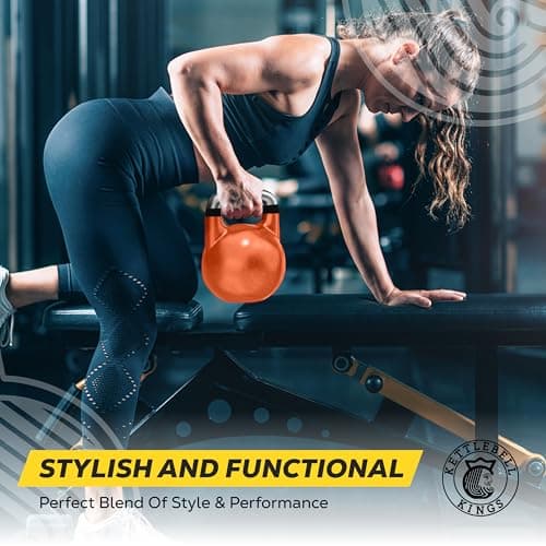 Kettlebell Kings Competition Kettlebells Weight - 33mm handle - 30 KG - Hand weights Workout Gym Equipment and Strength training sets for Women and Men - Weights set for Home Gym - 4-32KG 6