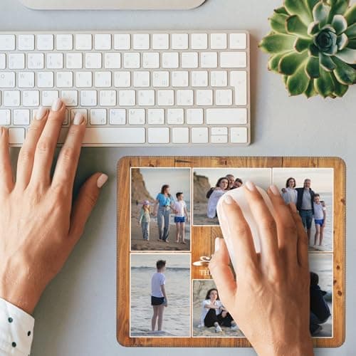 OHORTEB Custom Mouse Pad with Photo, Upload Your Precious Memories! Personalized Laptop Desk Mat Customized Non-Slip Waterproof Writing Pad for Office Gaming Gifts (6 Photos) 7