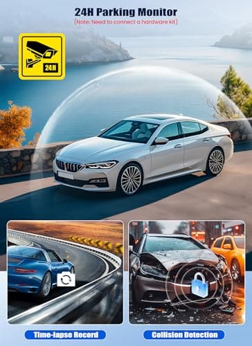 Front and Inside Dual Dash Cam for Cars with 64GB Card, 3.16 inch IPS Screen 1080P Dash Camera for Cars Infrared Night Vision,Loop Recording,G-Sensor,24H Park Monitor,Wide Angle Inside Car Camera 7