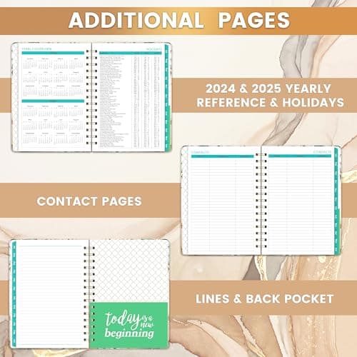 2025 Planner - Planner 2025, Weekly Monthly Planner, Jan 2025 - June 2025, 6.4" x 8.5", Monthly Tabs, Flexible Hardcover, Thick Paper, Strong Binding, Back Pocket, Holidays 5