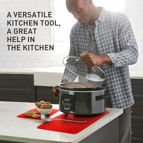 Silicone Baking Mat Sheets for Oven Mats Cooking Pan 16"x11" 6.7"x6.7" 2 Pack Non-Stickfor Oven Grilling BBQ (2 Pack Red 16"x11") 6