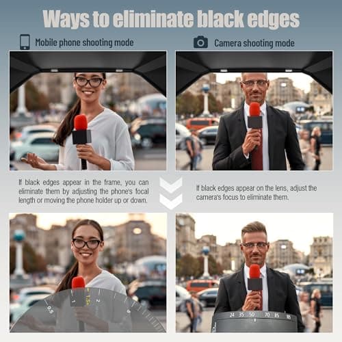 GEIMRSY 9.30-inch Aluminium teleprompter with 70/30 Split Glass for Mobile and Camera Shooting, Compatible with S-Telepromter app for iOS/Android 6