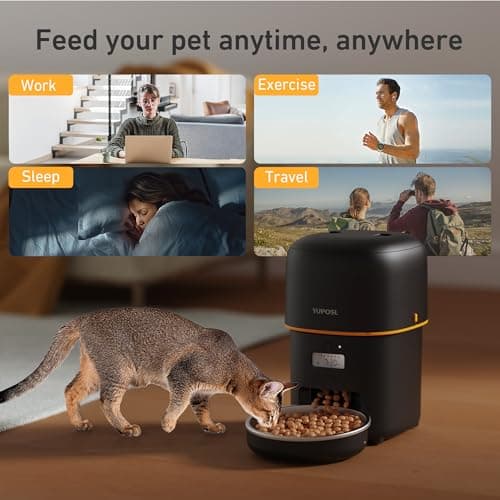 Automatic Cat Feeder - 2L Cat Food Dispenser, Timed Auto Pet Feeder with 180-day Battery Life, 1-6 Meals Per Day, 1-16 Portion, Desiccant Bag Keeps Dry Food Fresh, Also for Small Dogs 9