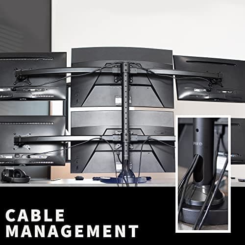 VIVO Hex LCD Monitor Height Adjustable 6 Screen Desk Mount Stand for up to 27 inch Screens, STAND-V006F 5