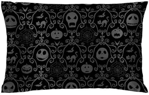 Jay Franco Satin Pillowcase - Standard Size 20x30 Inch Silky Soft Premium Pillow Cover, Black - Nightmare Before Christmas
