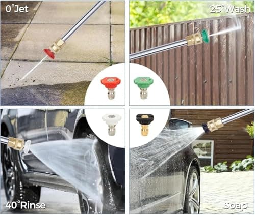 Hushlight Gas Pressure Washer, 3500 PSI 2.3 GPM Power Washer with 209CC Engine, 4 Quick-Connect Nozzles, 25FT Hose, 3L Soap Tank, High Pressure Washer for Car, Driveway, Fence, Patio, Home Cleaning 7