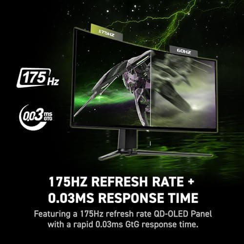 msi MAG 341CQP QD-OLED, 34 Curved OLED Gaming Monitor, 3440 x 1440 (UWQHD), 0.03ms Response time, 175Hz, True Black HDR 400, HDMI, DP Port, USB Type C, Tilt, Height, Black 6