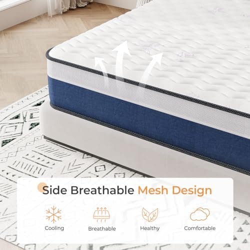 Vesgantti Tight Top Series - 10 Inch Innerspring Hybrid Twin Mattress/Bed in a Box, Medium Firm Plush Feel - Multi-Layer Memory Foam and Pocket Spring - CertiPUR-US Certified 6