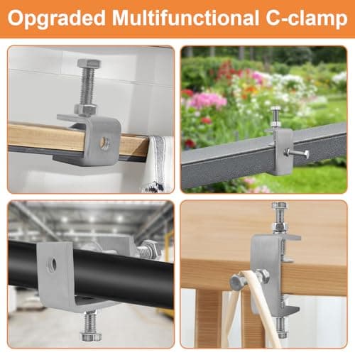 Eunenete 304 Stainless Steel C-Clamps,20mm Mini Tiger Clamps for Woodworking,C-Clamp 4 pack 6