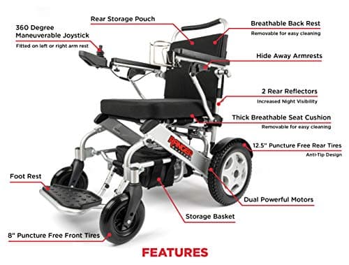 Porto Mobility Ranger Quattro Ultra 600W Motor Exclusive Lightweight Foldable Electric Wheelchair, Weatherproof, Stronger, Longer Range Super Horse Power, Dual Motor, All Terrain 6