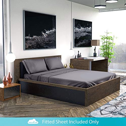 DREAMCARE King Fitted Sheet Only - Extra Deep Pocket Fitted Sheet - Fits up to 21 inch Mattress - Deep Pocket King Sheets - Hotel Luxury - Oeko-Tex Certified Sheets - (Grey) 7