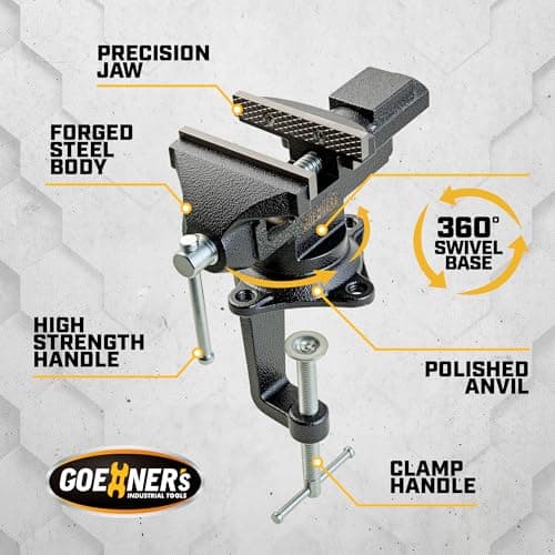 [Upgraded Version] Multi-Purpose Bench Vise 3.3", Table Vice For Workbench, Universal Clamping Vise With Heavy Duty Cast Iron, Multi-Jaw, Swivel Base, Easy Adjustment for Woodworking (3.3 Inch) 5