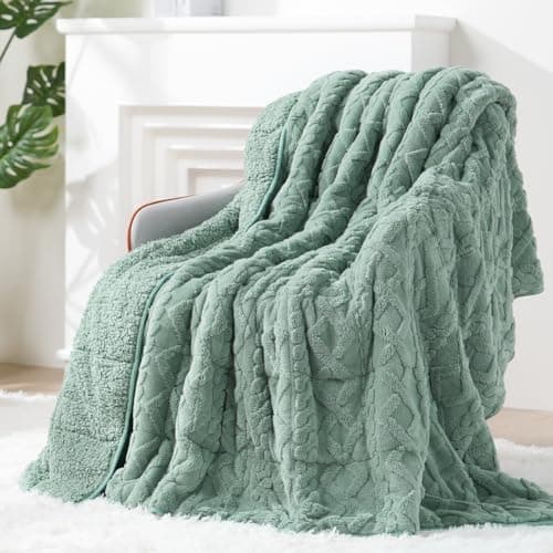 Super Fuzzy Soft Sherpa Fleece Weighted Blanket, 15 lbs Dual Sided Fluffy Heavy Weighted Blankets for Adults - No Bunching with Double Layers of Soft Inner Lining (60"x 80", 15 Pounds)