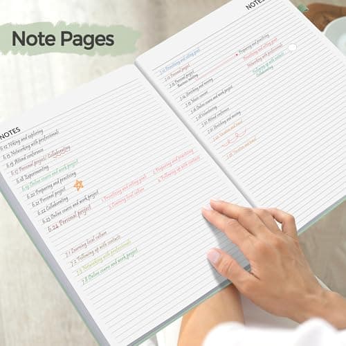 SUNEE 2025 Weekly & Monthly Hardcover Planner 8" x 11" - 12 Month (January 2025 - December 2025), Small Hardcover Planner, Pocket, Notes, 100 GSM Paper, Sage Green 6