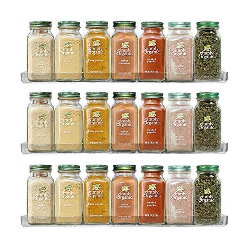 Urban Deco Acrylic Spice Rack Wall Mount 3 Pack, 15” Clear Spice Rack Organizer, Easy to Install Hanging Shelves for Cabinet Kitchen, Pantry Door