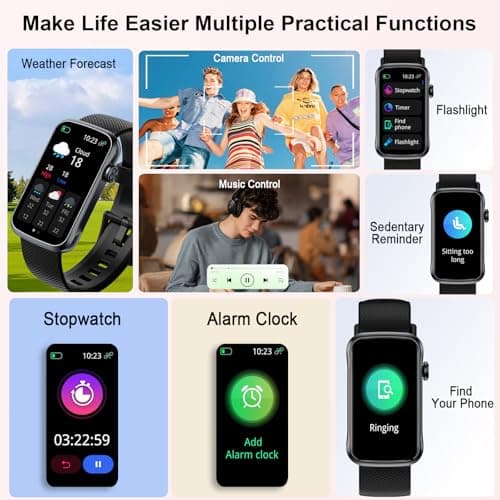 Smart Watch, 1.47" HD Smartwatch for Men Women with 24 Sport Modes, IP68 Waterproof Fitness Tracker with 24/7 Heart Rate/Sleep/SpO2 Monitor, Step Tracker, Pedometer, Activity Tracker for Android iOS 6