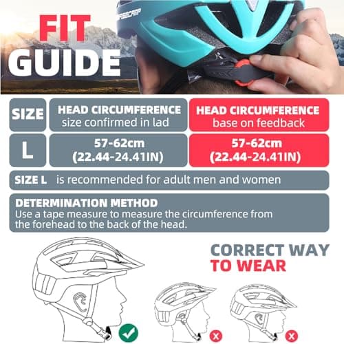Bike Helmet, Basecamp Bicycle Helmet with Rear Light & Detachable Magnetic Goggles Lightweight Cycling Helmet Adjustable for Adult Men Women Mountain & Road (BC-069) 9