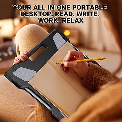 DeskLogics Laptop Lap Desk for Bed & Couch, Portable Laptop Lap Pad with Retractable Left/Right Mouse Pad, Stable & Comfortable Lap Tray for Sofa, Travel, Writing & Home Office 8